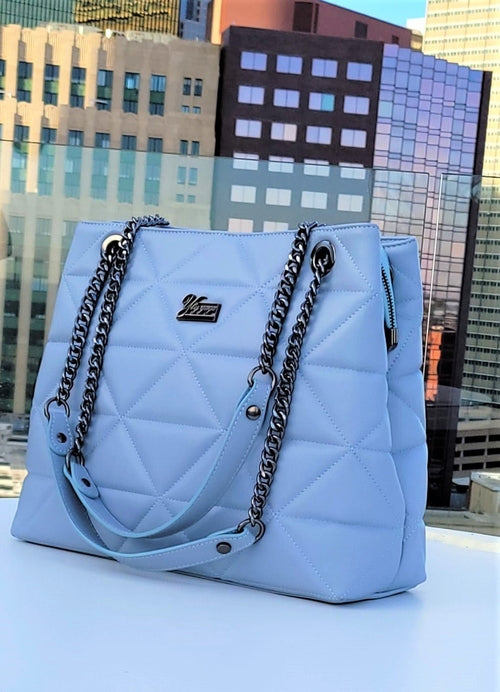 Azure Quilted Tote