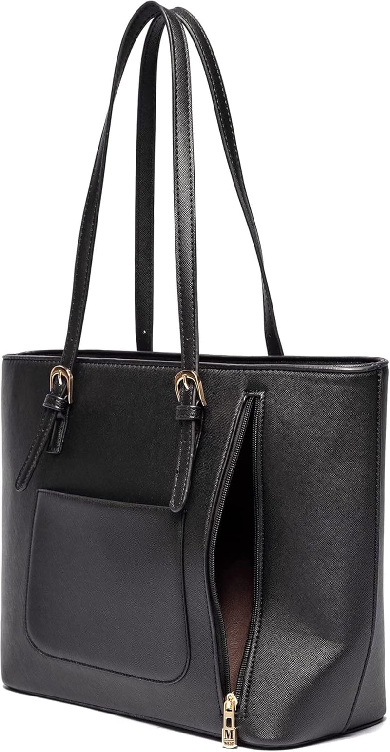 Tote Handbag for Women Vegan Leather Shoulder Bag Large and Medium 2PCS Purses Set MWC2-G030BK