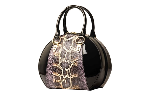 Svetlana Python Bag – Black