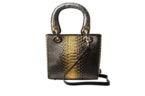 Galina Mini Python Clutch – Gold