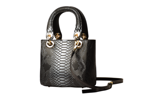 Galina Mini Python Clutch – Black