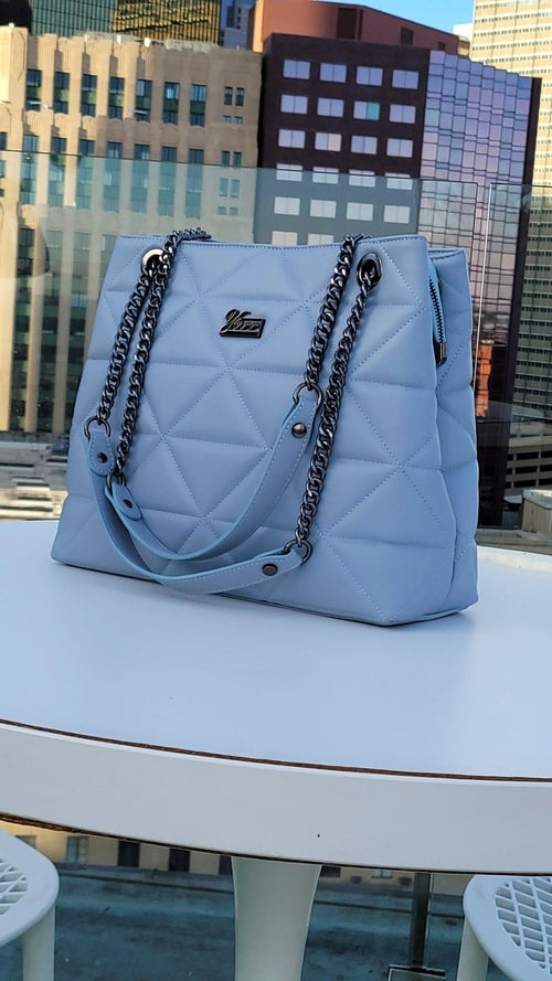 Azure Quilted Tote