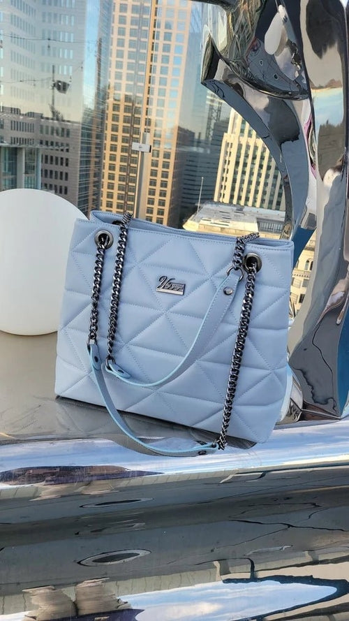 Azure Quilted Tote