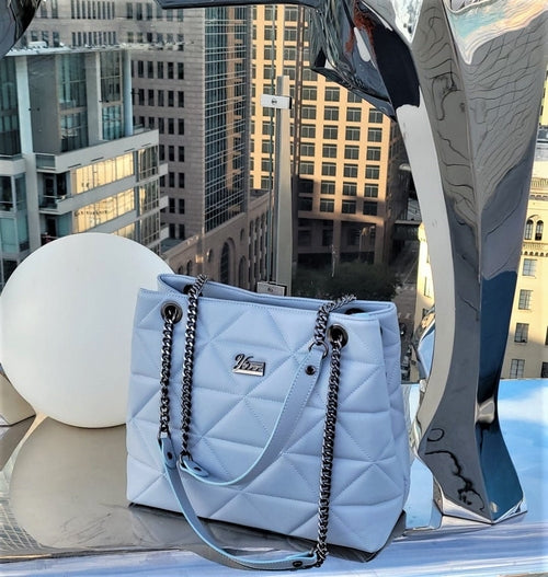 Azure Quilted Tote
