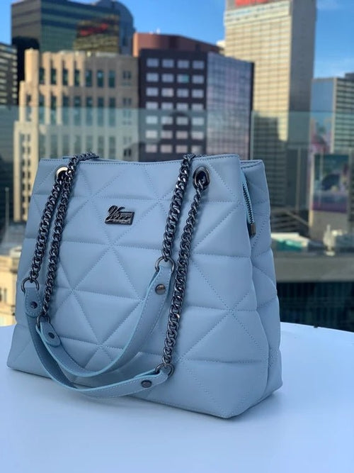 Azure Quilted Tote